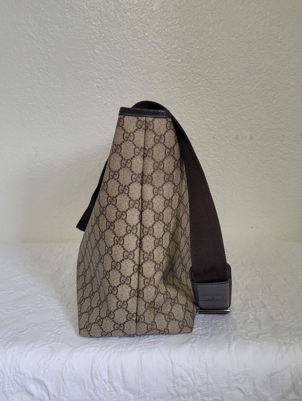 Gucci Brown GG Supreme Joy Two Way Canvas Leather Large Travel Business Tote - Picture 4 of 10